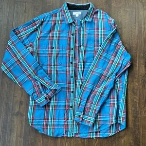 Men’s Blue Flannel Button Up Shirt J Crew Wallace & Barnes